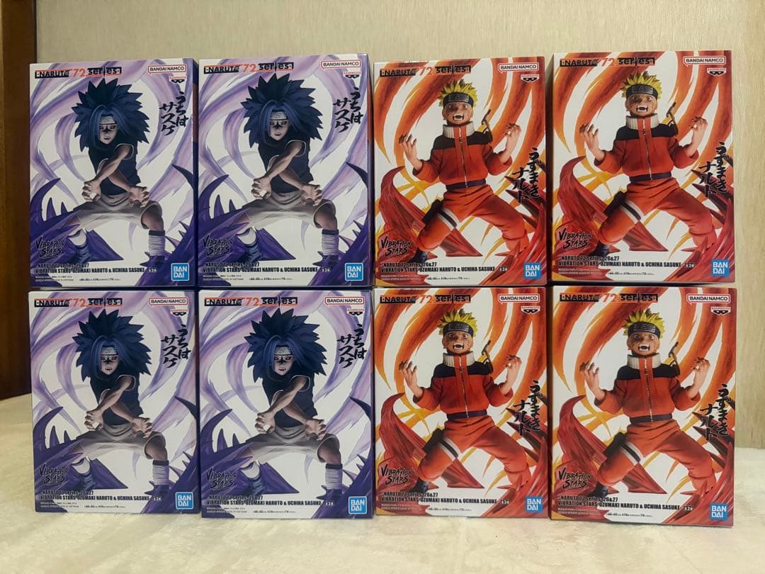 VIBRATION STARS ナルト＆サスケ プライズフィギュア 8点セット NARUTO 72 series- 26＆27 VIBRATION STARS-UZUMAKI NARUTO & UCHIHA