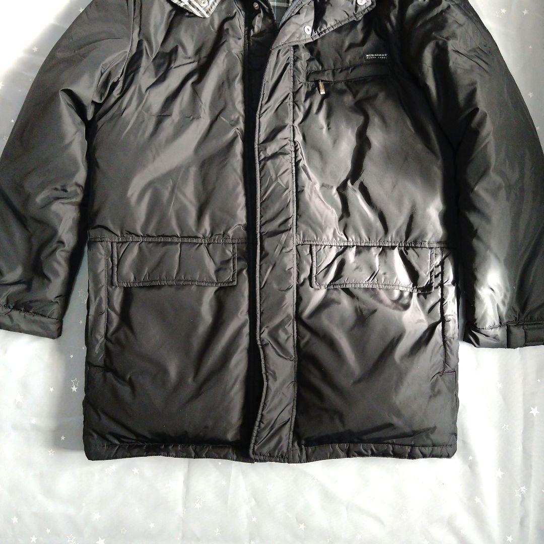 バーバリーブラックレーベル ダウンジャケット 裏地ノバチェック 黒 M