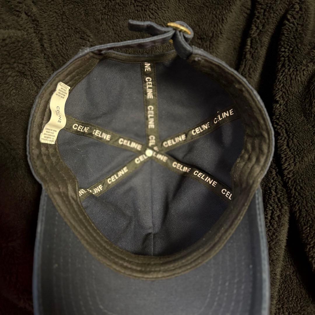 CELINE ネイビー キャップ Cロゴ刺繍 - メルカリ