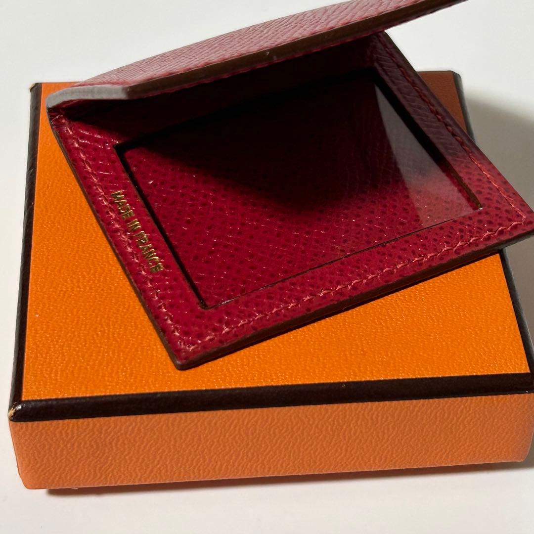 未使用品 HERMES ヴォーエプソン ミニフォトフレーム 写真入れ レッド