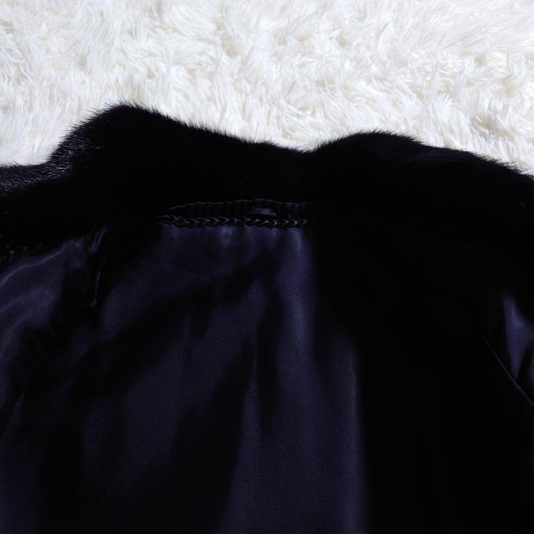 毛皮 ファーコート ブラック リアルファー ミンク系 前留め金具