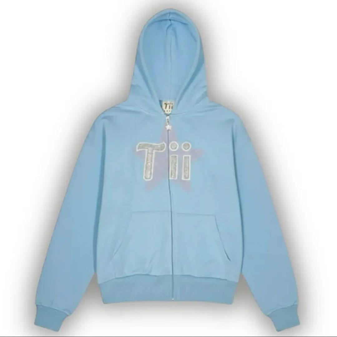 Tii ジップパーカー M 水色 激レア - メルカリ