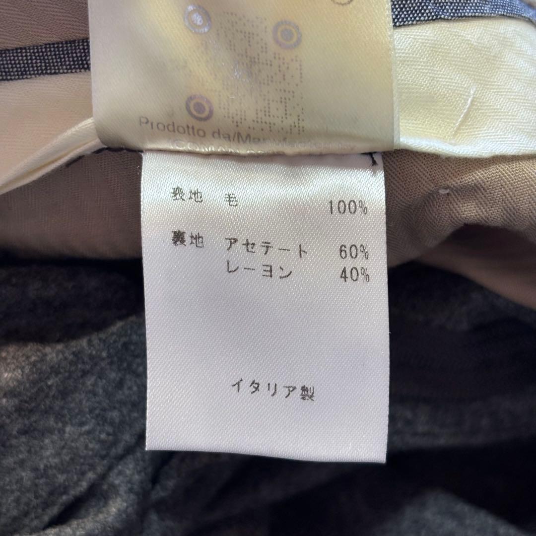 極美品】ベルウィッチ カノニコ ウールフラノ 2タックワイドトラウザー