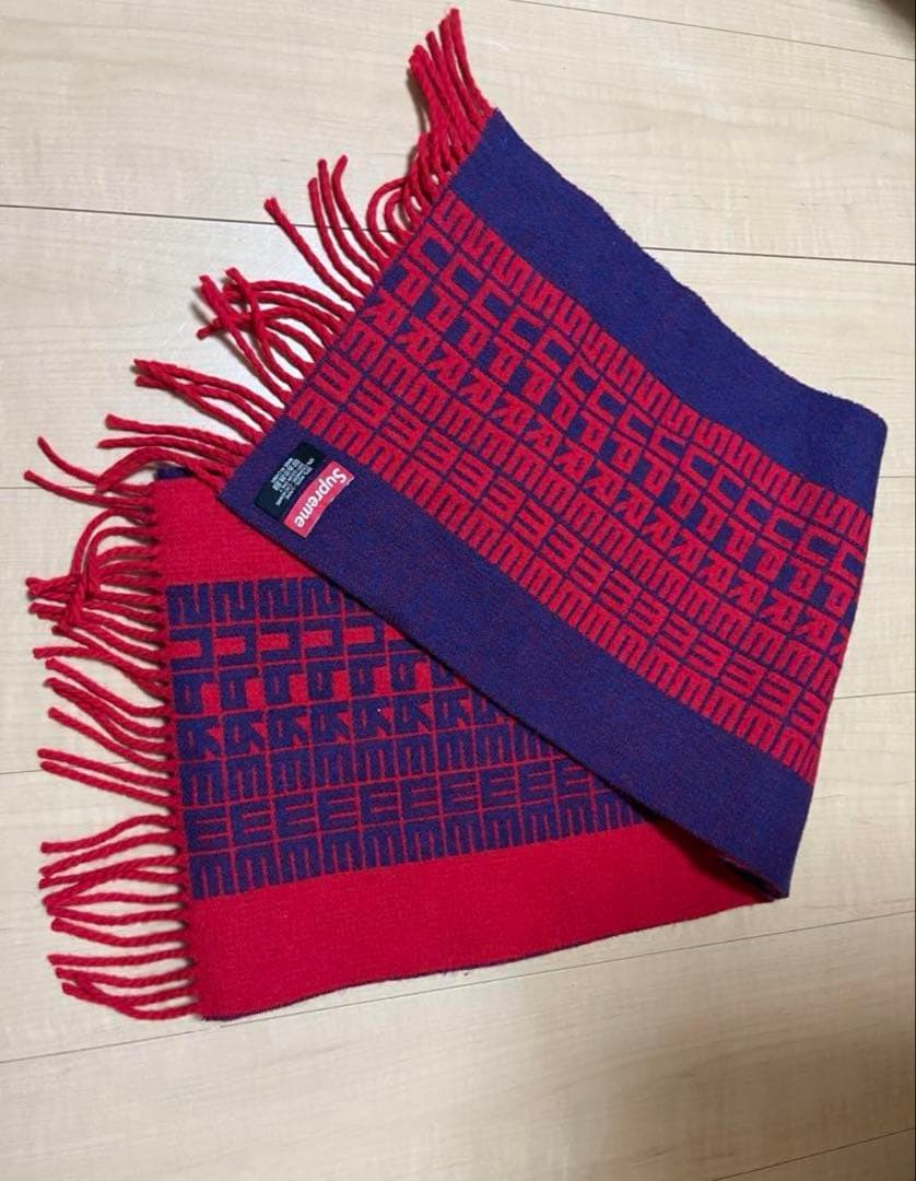 Supreme 18AW logo scarf マフラー Supreme Polartec Logo Scarf Navy