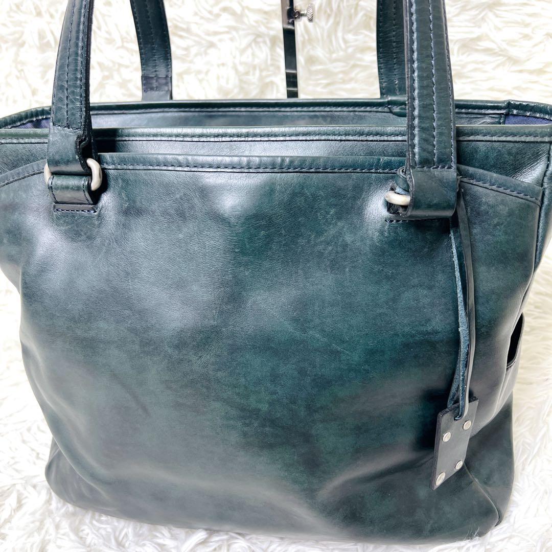 HERGOPOCH ワキシングレザー トートバッグ グリーン 本革 日本製