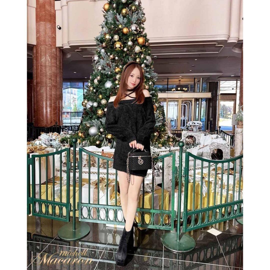 ミシェルマカロン シャギークロスニットワンピース - メルカリ