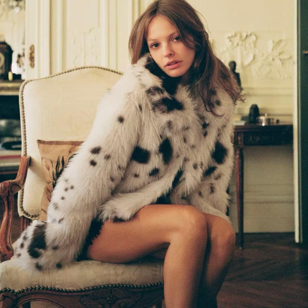 アニマルプリント フェイクファーショートコート - メルカリ