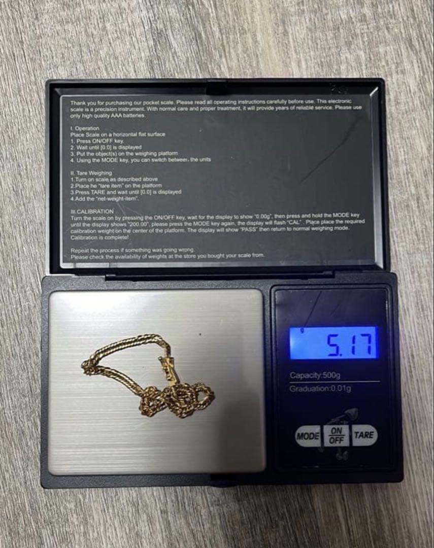 18金の喜平ブレスレット　12面　5.1g