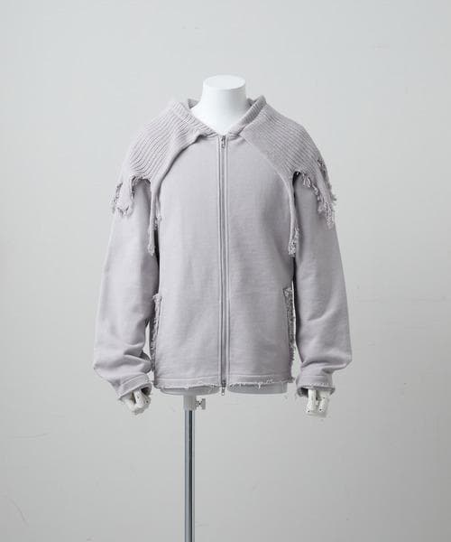 GRANCY】ニットレイヤードデザインジップフーディ グレー S - メルカリ