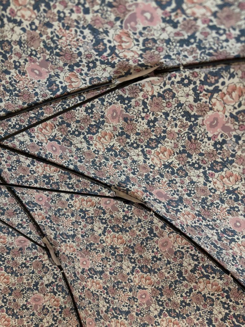 ミャクミャクUVカット長傘 リバティ柄　花柄晴雨兼用 ベージュ　ピンク 大阪関西万博 ミャクミャク UVカット 長傘 リバティ 柄 花柄晴雨兼用