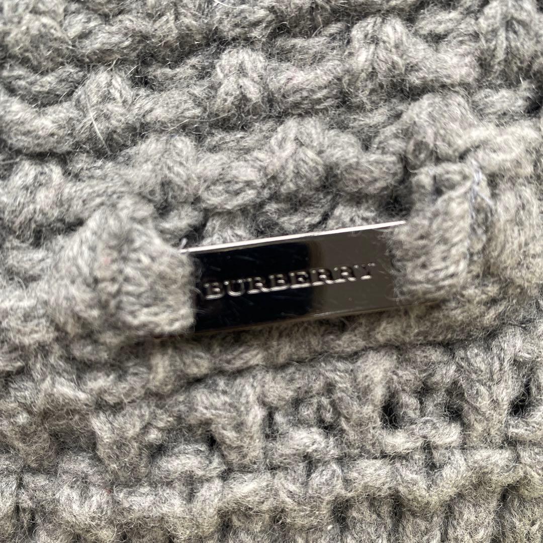 美品 バーバリー ダッフル ニットコート カーディガン カシミヤ混