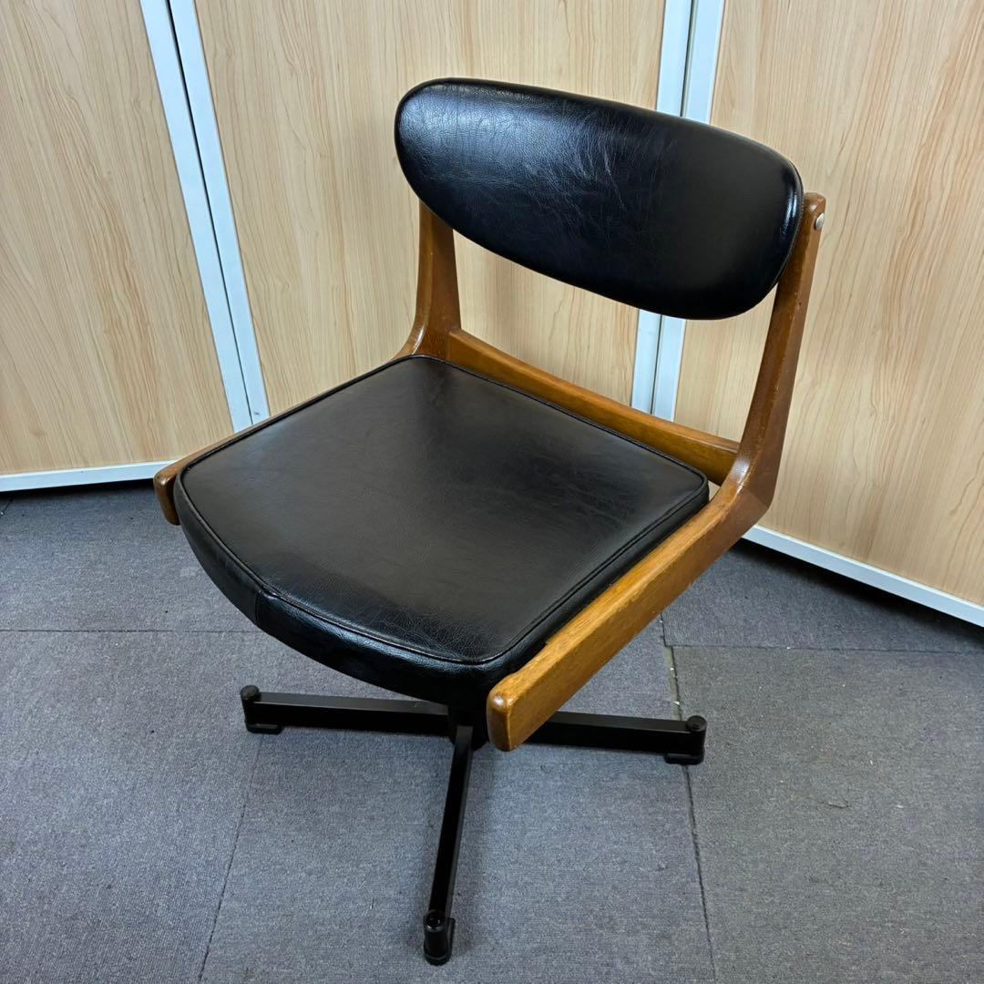 【送料込】マルニ木工　オールドマルニ　チェア 書斎椅子　孔雀印　ヴィンテージ ヴィンテージ オールドマルニ デスクチェア 書斎椅子 50-70年代頃 孔雀