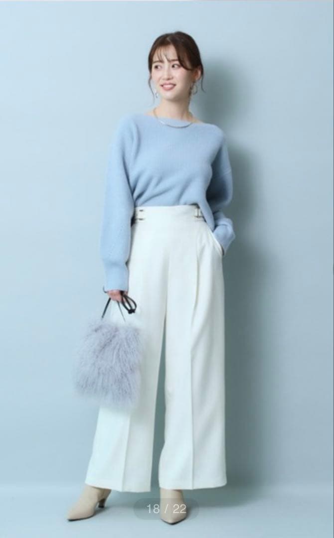 試着のみJUSGLITTY ジャスグリッティー2wayウールカシミヤプルオーバー