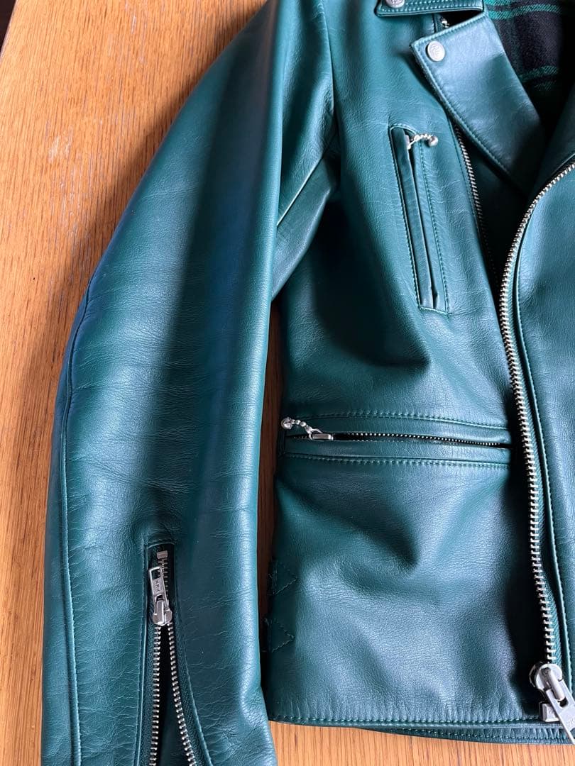 rotar ローター ライダース グリーン L レザー 牛革 - メルカリ