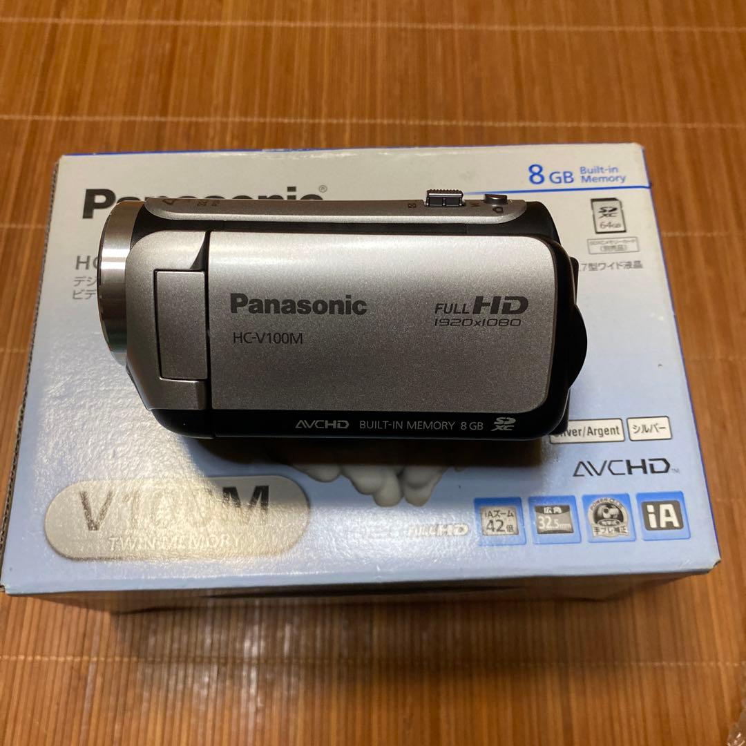 HC-V100M　光学ズーム34倍　内蔵メモリー8GB　バッテリー Amazon.co.jp: パナソニック デジタルハイビジョンビデオカメラ 内蔵