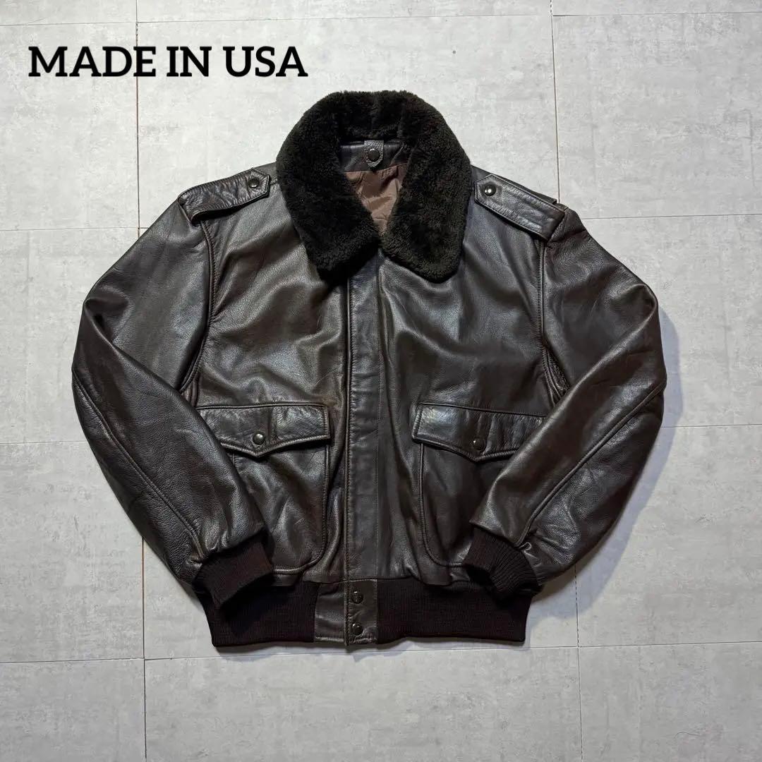 90s USA製 レザーフライトジャケット 2way 本革 g-1 a-2 - メルカリ