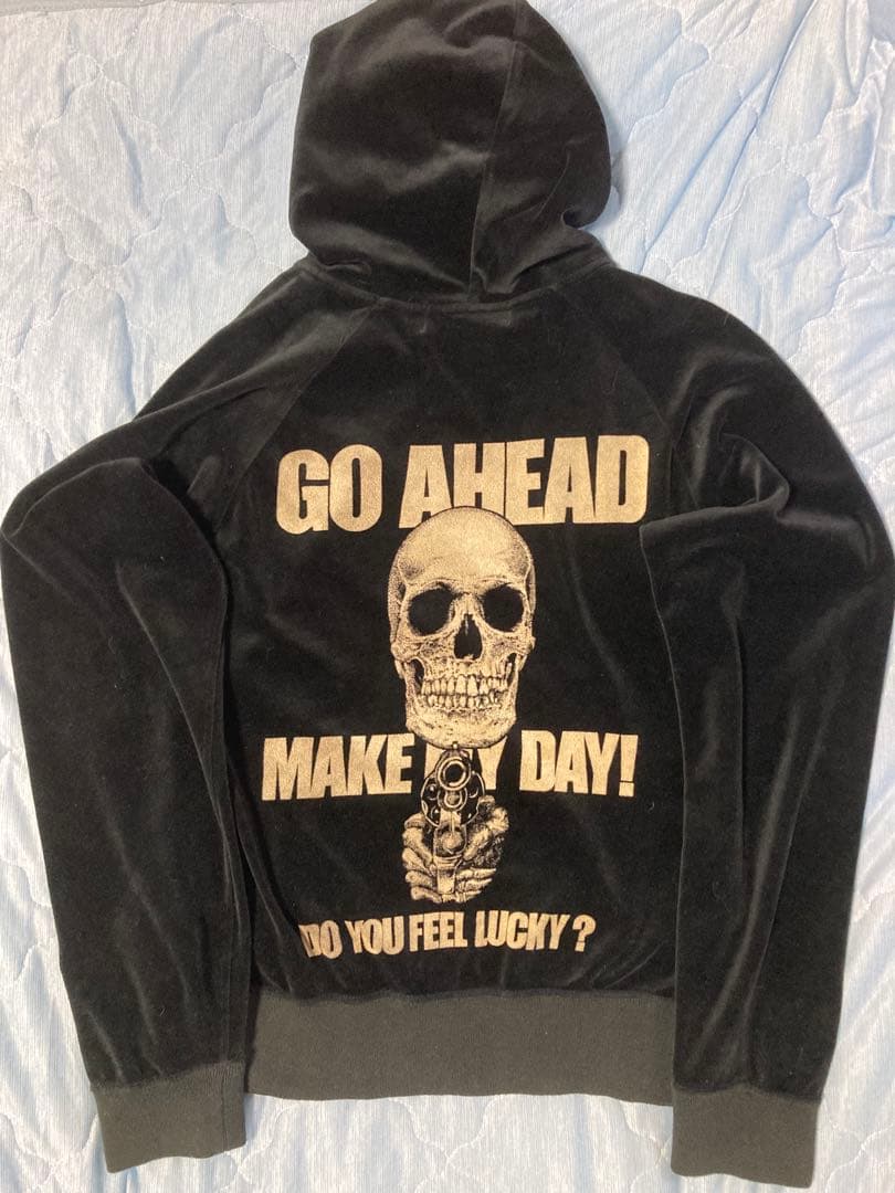 ヒステリックグラマー スカル スダッズ　ベロア　パーカー　GO AHEAD HYSTERIC TIMES パーカー|HYSTERIC GLAMOUR MEN | HYSTERIC GLAMOUR