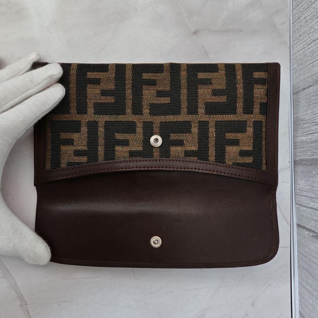 美品FENDI フェンディ ズッカ柄 レザー×キャンバス 長財布 - メルカリ