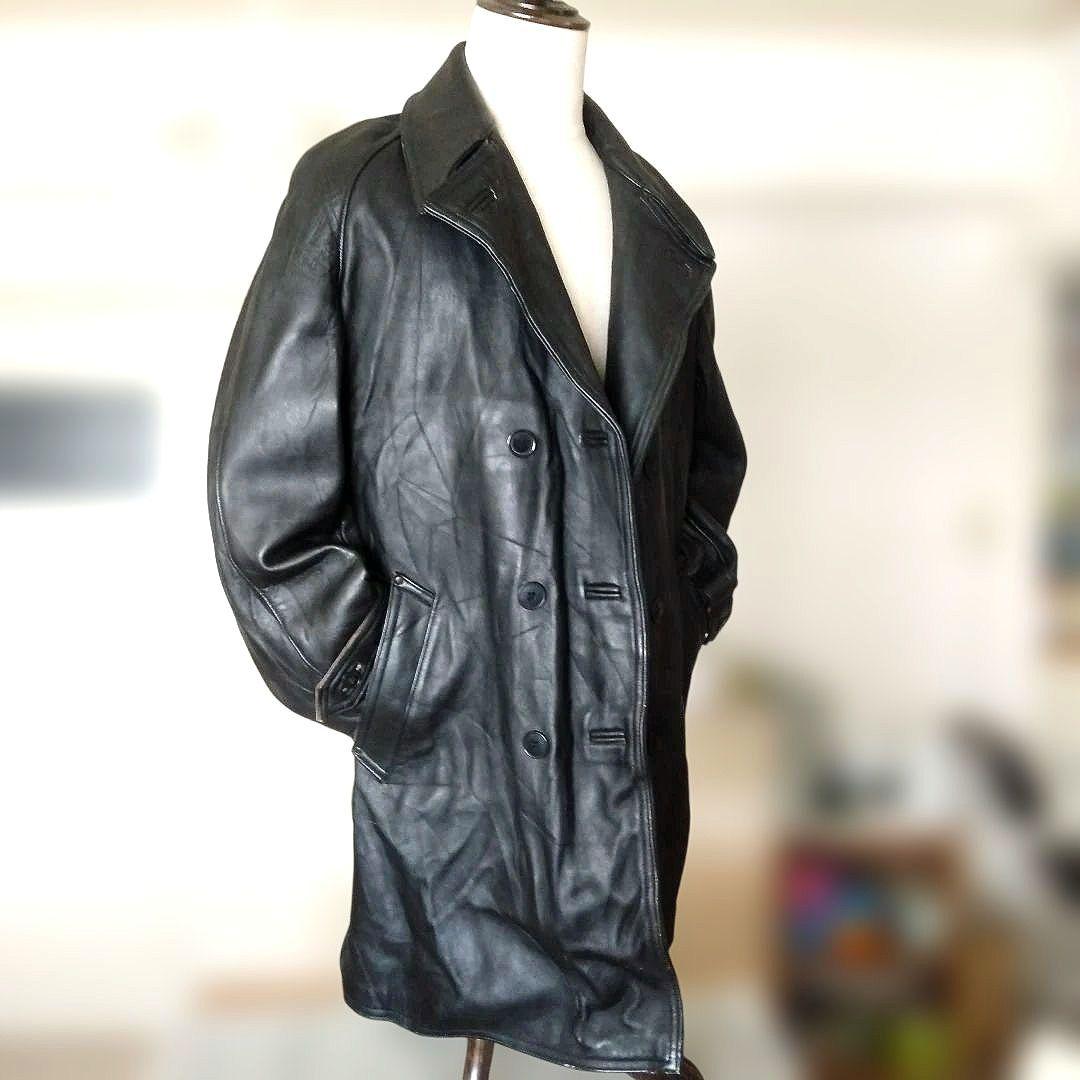 70s Vintage フランス警察 レザージャケット レザーコート カーコート