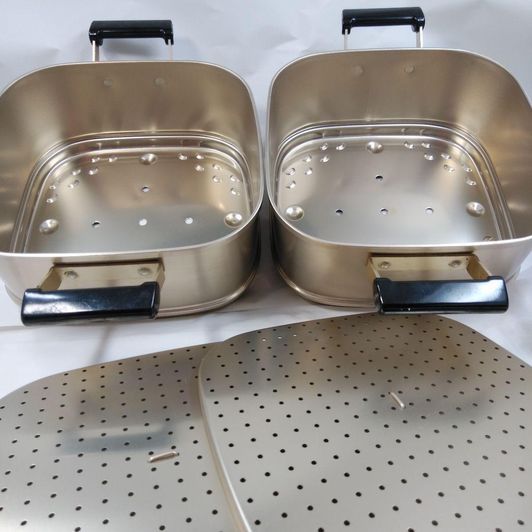 日本アルミ ツルマル印 角型蒸し器 3段 24㎝ 新品/未使用 日本製