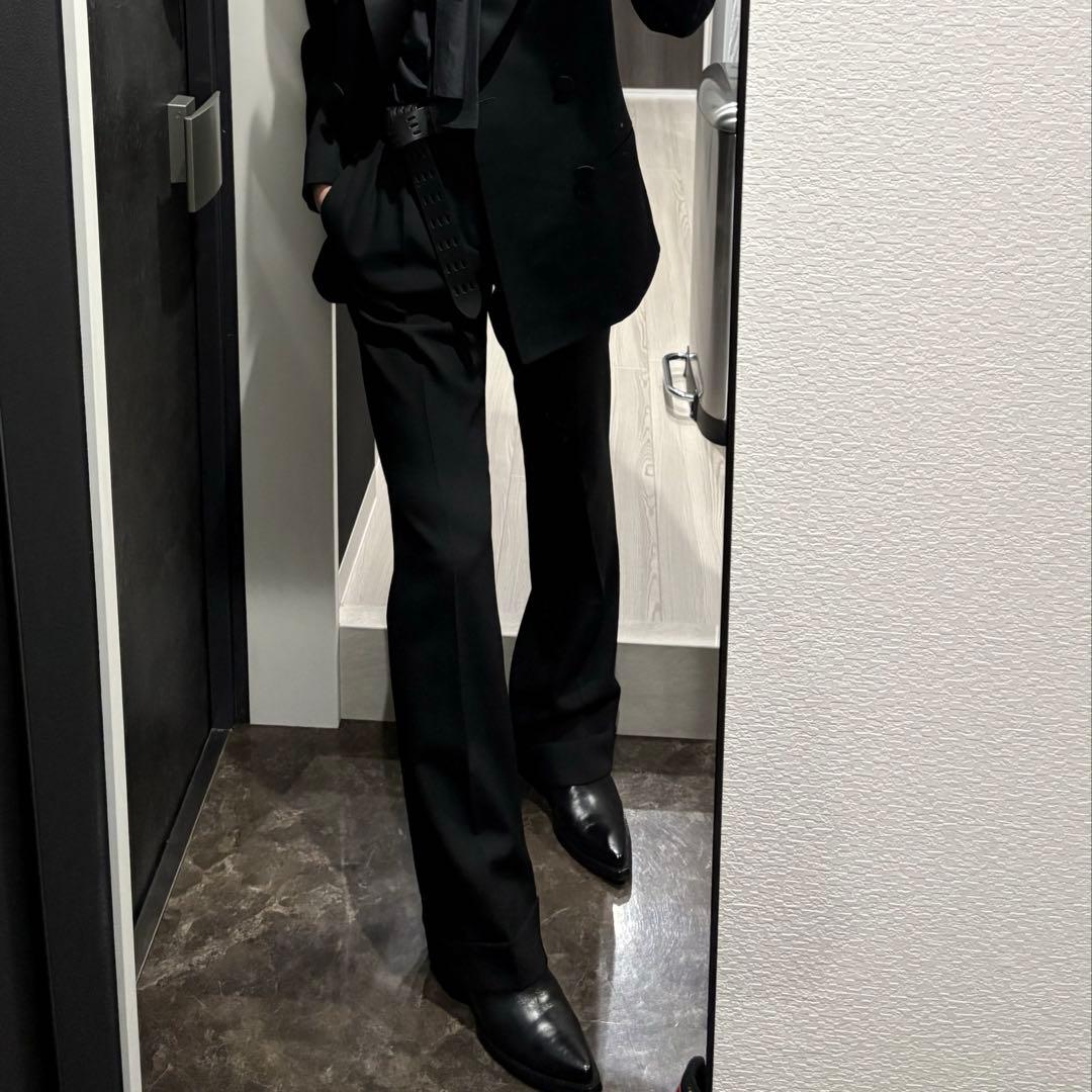 21 AW SAINT LAURENT PARIS 2タックフレアスラックス - メルカリ