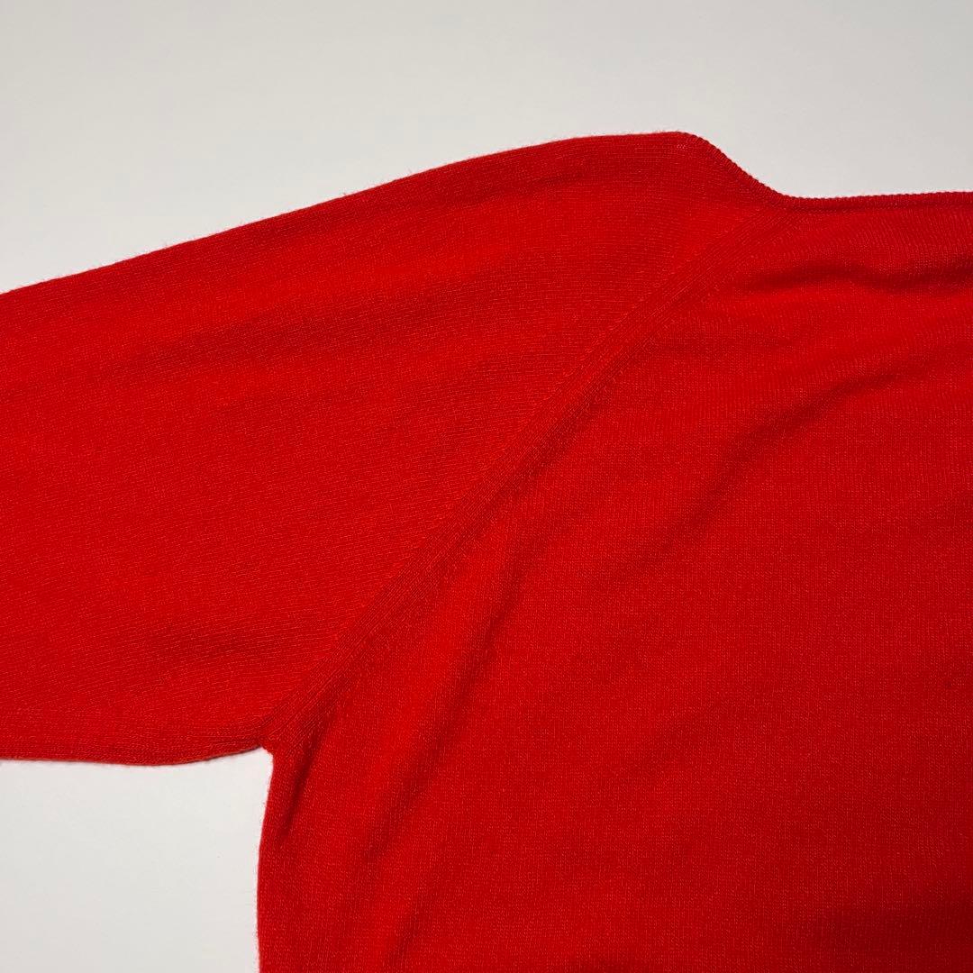 バランタイン カシミヤ100% ニット 赤 M スコットランド製 上質 旧タグ