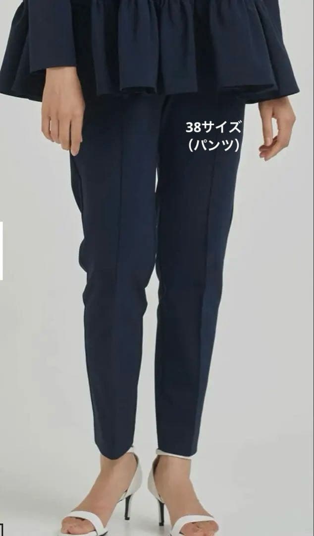 試着のみ】 yori セレモニーピンタックパンツ ネイビー 38 - メルカリ