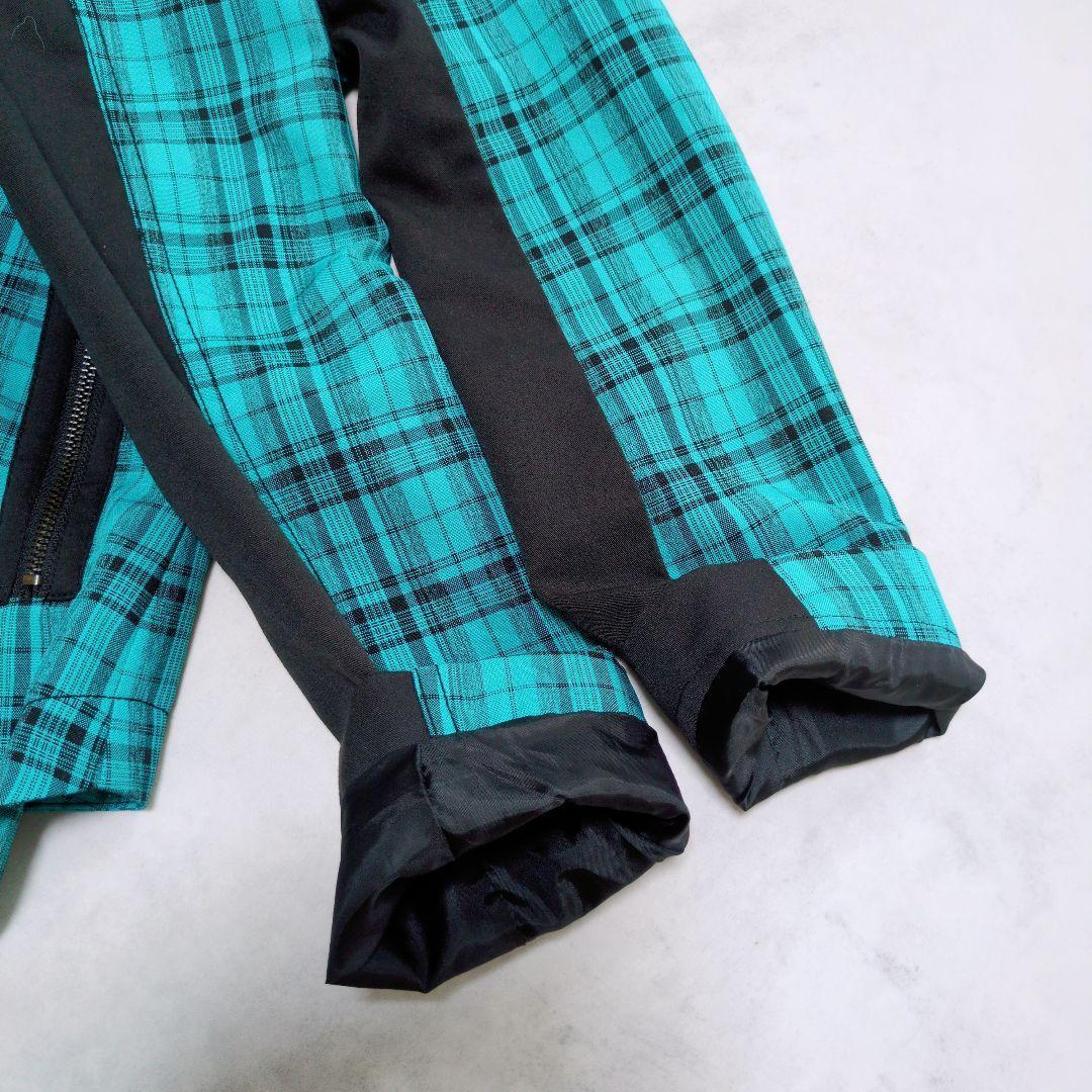 激レア✨️ALGONQUINS チェックライダース 銀ボタン 編み上げ 水色