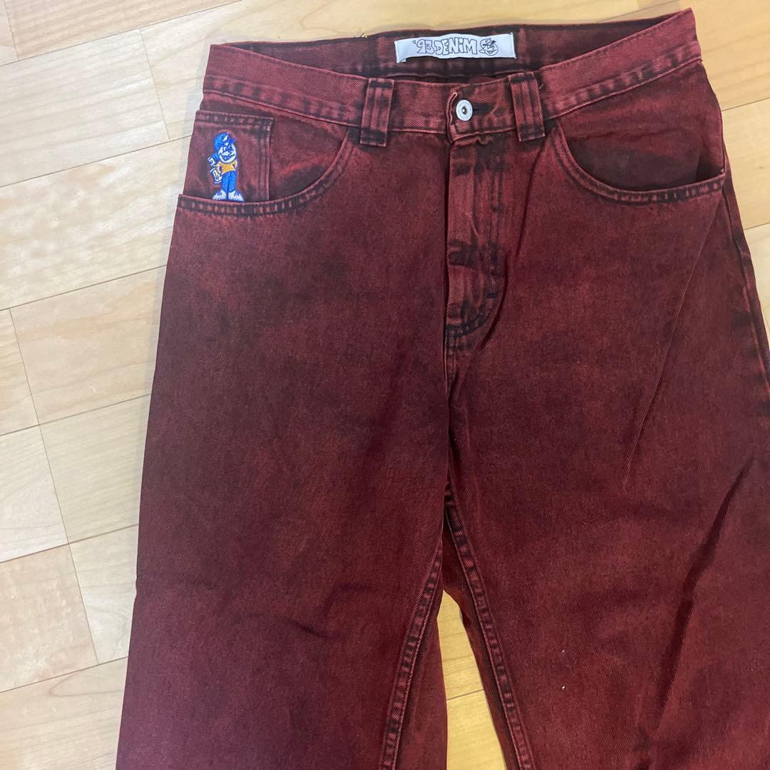 93 DENIM 赤 デニムパンツ 30 X 30 polar skate - メルカリ