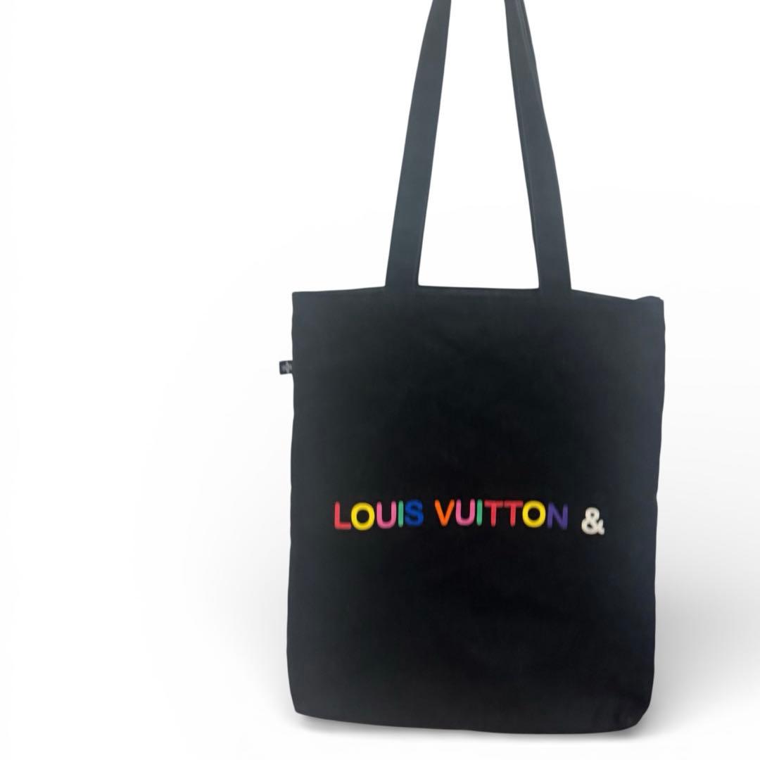 ルイヴィトン】&展 ノベルティ トートバッグ 黒×カラフル非売品希少 A4