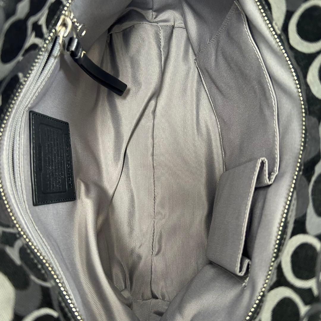 極美品】コーチ 15669 トートバッグ シグネチャー ナイロン レザー 黒