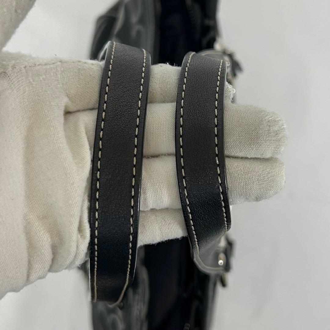 極美品】コーチ 15669 トートバッグ シグネチャー ナイロン レザー 黒