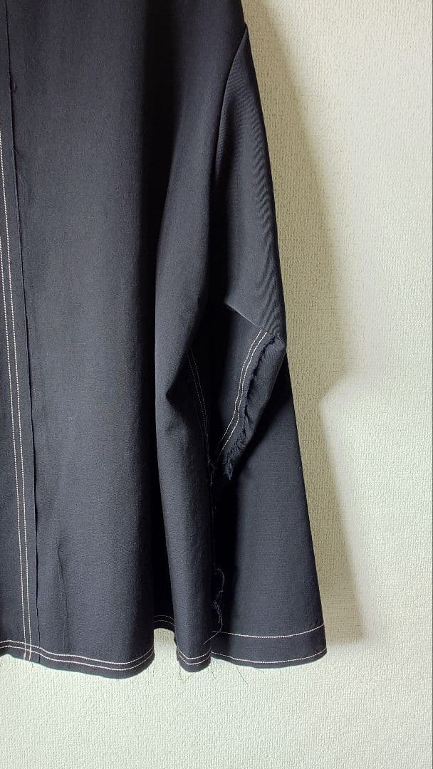 24AW KHOKI ノーカラー フリンジ ウールジャケット 2 ネイビー - メルカリ