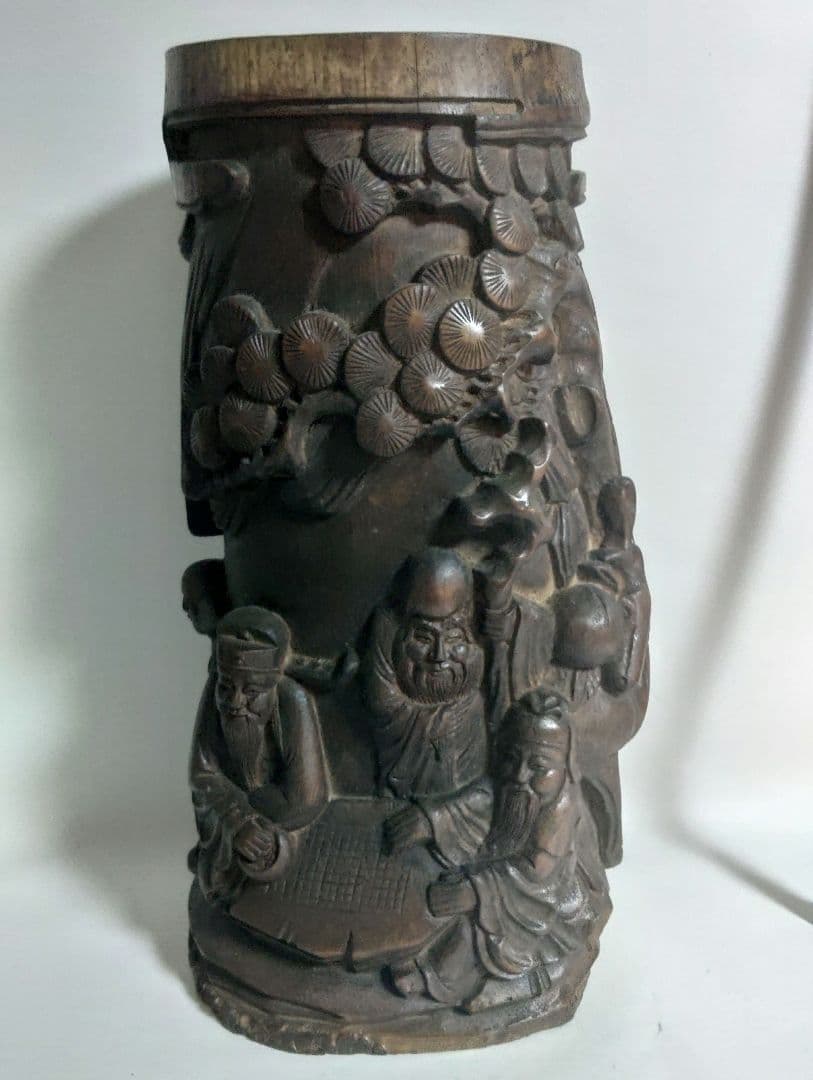 Myday公式アカウント01　筆筒　竹製　竹根　仙人　文人　中国 Amazon.co.jp: LIVIA中国風、竹文字、竹彫刻、竹簡/巻物、三字経