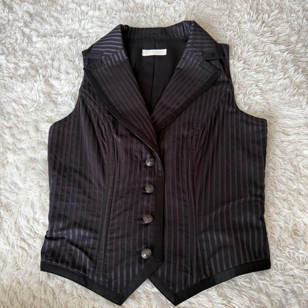 エクサントリーク コルセット ストライプ ベスト風デザイン S／M