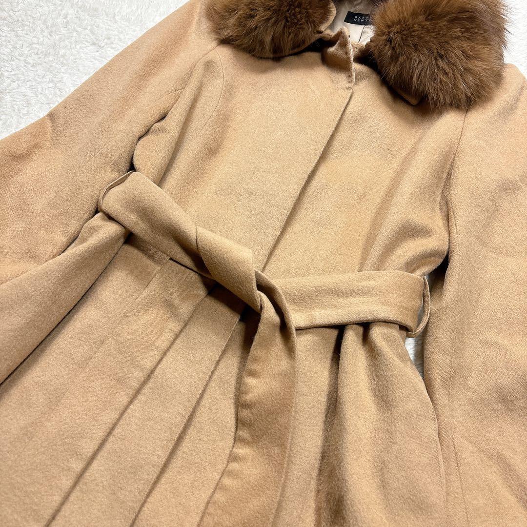 極美品 バーニーズニューヨーク カシミヤ100% ブルーフォックスファー