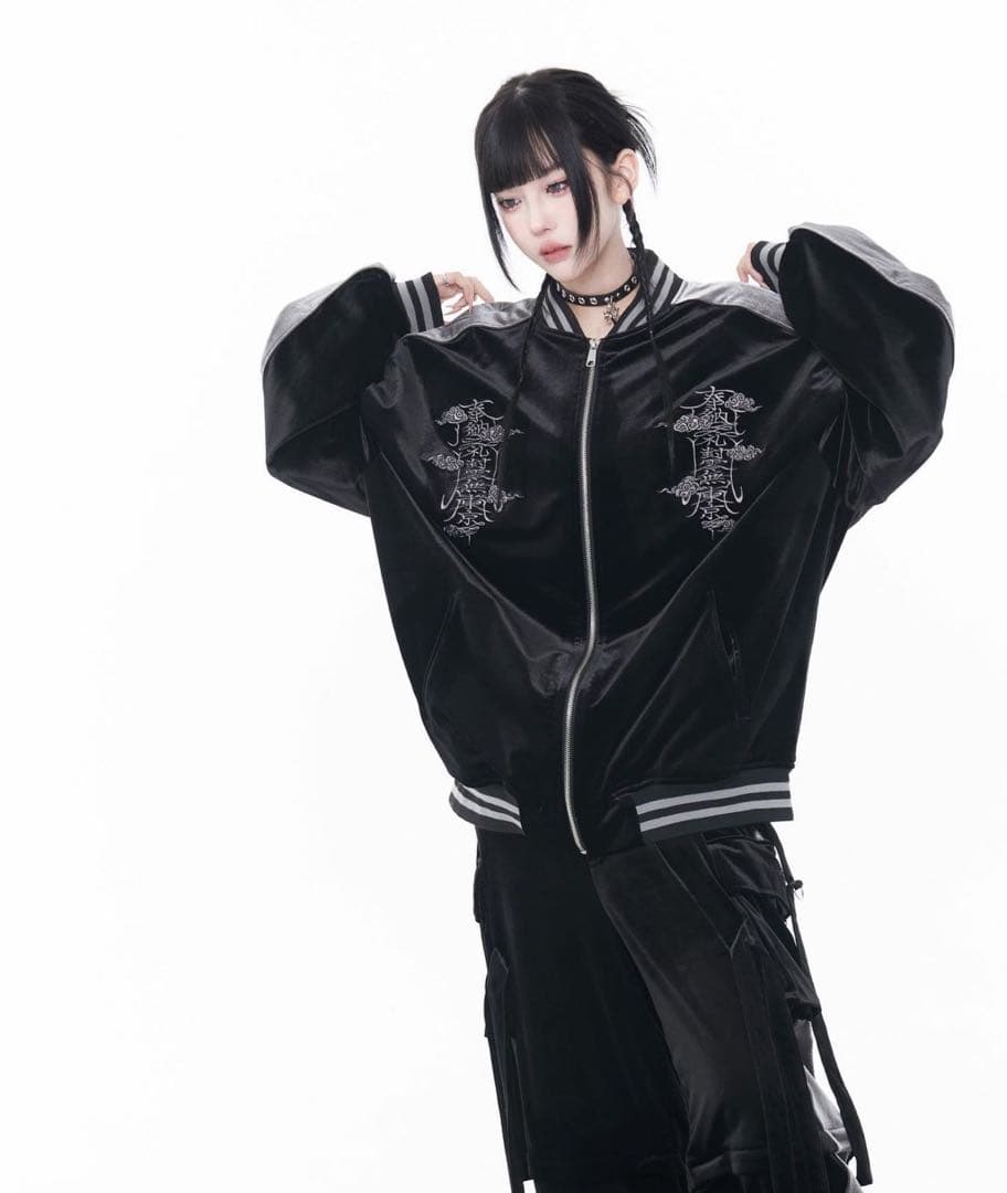 REFLEM/レフレム」ドラゴン刺繍ベロアスカジャン - メルカリ