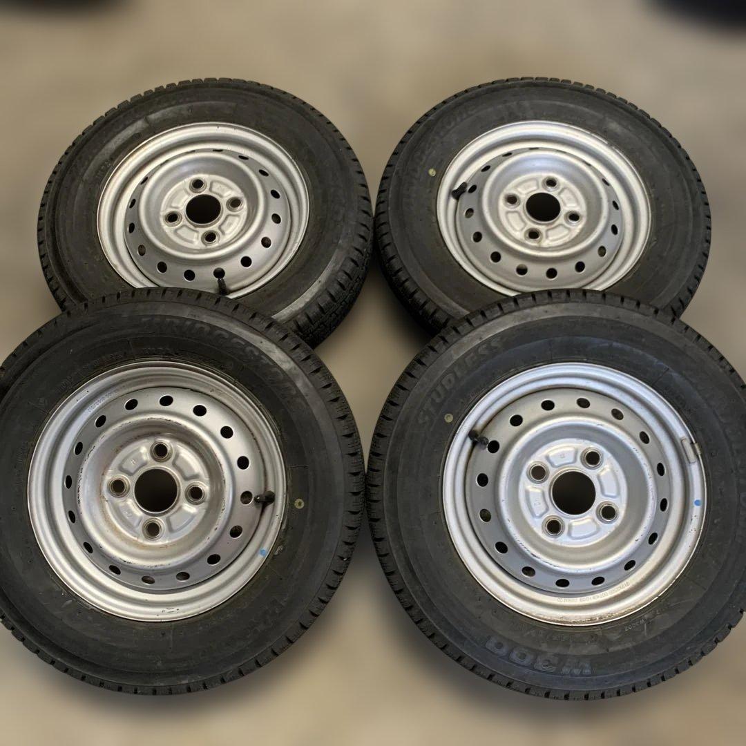 スタッドレス ホイールセット BS W300 145/80R12 LT（青846 BRIDGESTONE（ブリヂストン） 4本セット W300 145/80R12 80/78N 145R12