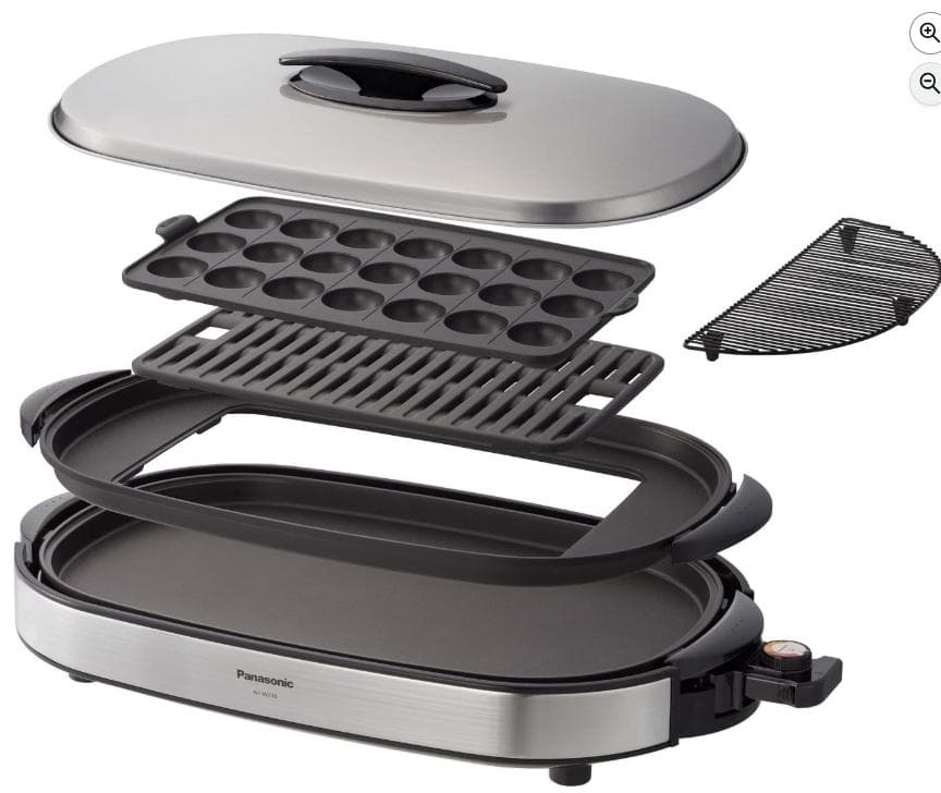未使用☆パナソニック ホットプレート 3枚タイプ シルバー NF-W300-S パナソニック ホットプレート 3枚タイプ 焼肉プレート たこ焼き器 平面
