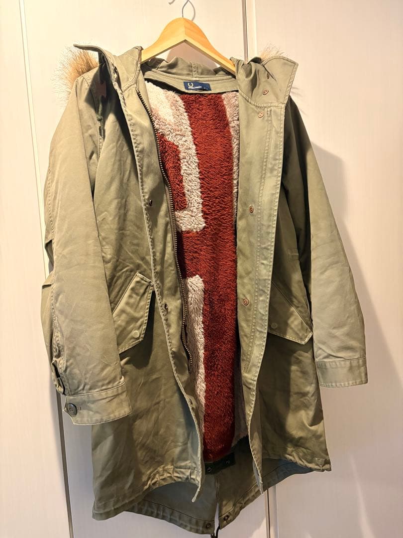 FRED PERRY モッズコート ユニオンジャック カーキ レディースL FRED PERRY モッズコート ユニオンジャック カーキ レディースL FRED