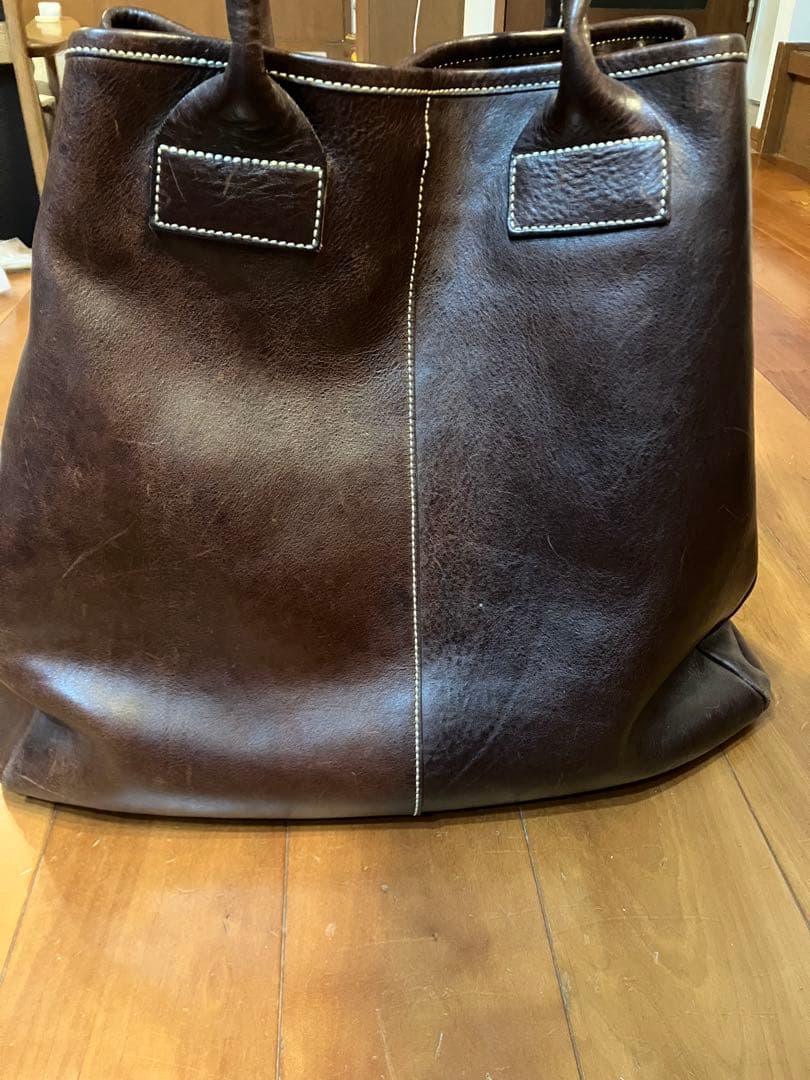 TMT 初期 レザー トート バッグ 裏地アロハ生地 - メルカリ