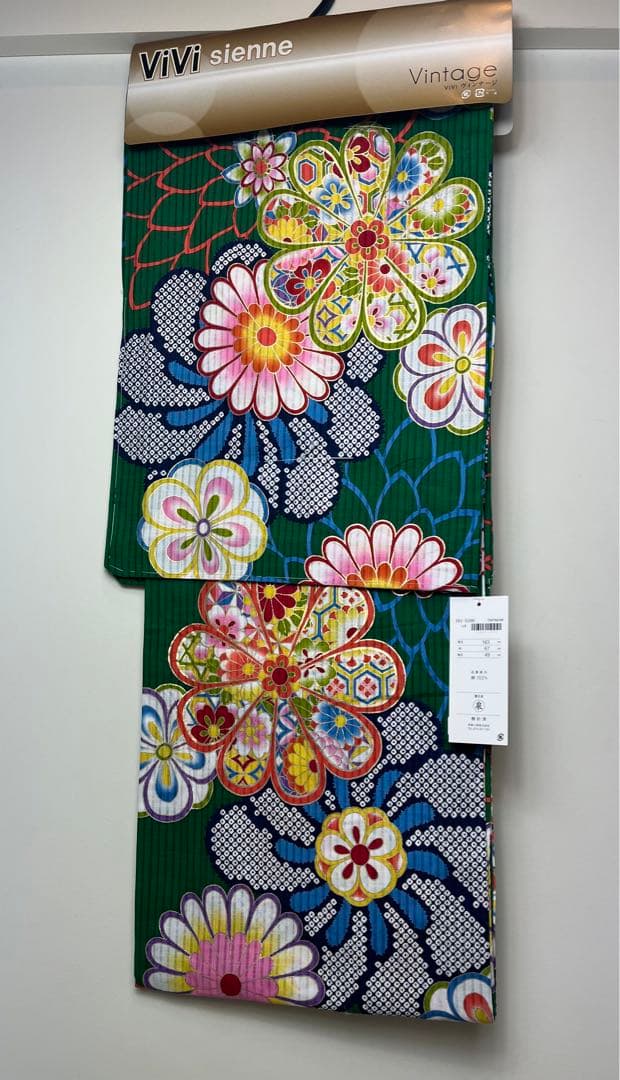 新品　未使用品　ViVi Sienne 仕立て上がりブランド浴衣　緑　ゆかた 楽天市場】[ 京友禅手捺染 ］浴衣 洗える ゆかた - 撫子（黄緑）セオα