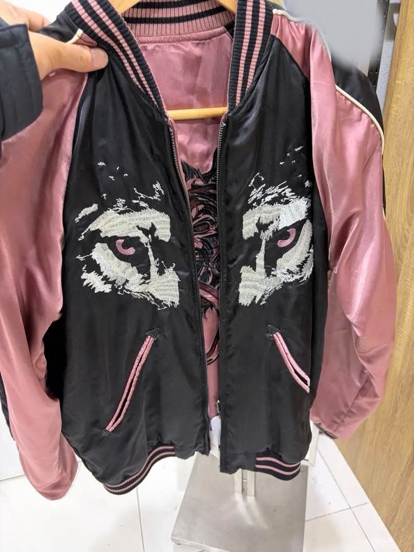 スカジャン ピンク DIESEL DIESEL（ディーゼル） 両面刺繍デザイン リバーシブル スカジャン