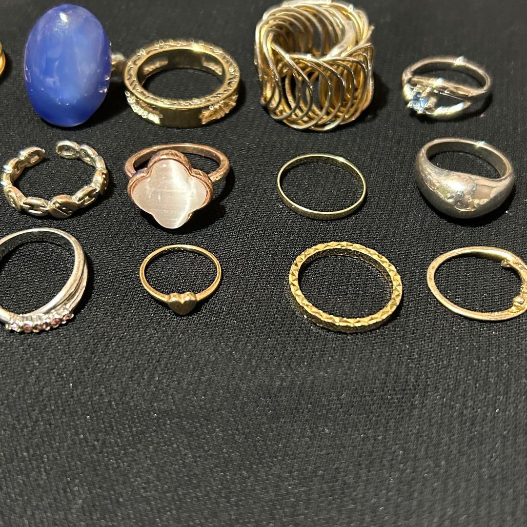 遺品整理ヴィンテージリングセット 青い石付き - メルカリ