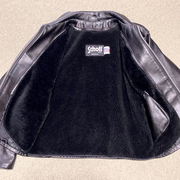 Schottショット642 希少Lサイズ 40 ライダースジャケット インナー付