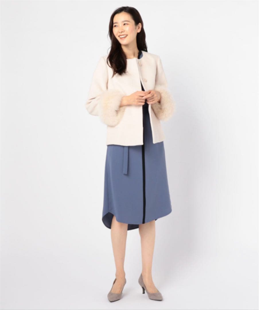 NOLLEY'S sophi アンゴラ袖ファーショートコート サイズ38 - メルカリ