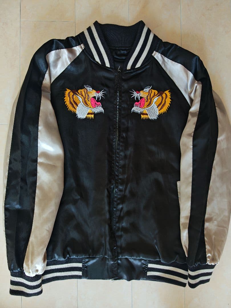 2面用 Studio Hiro Japanese 日本 スカジャン サテン 虎龍