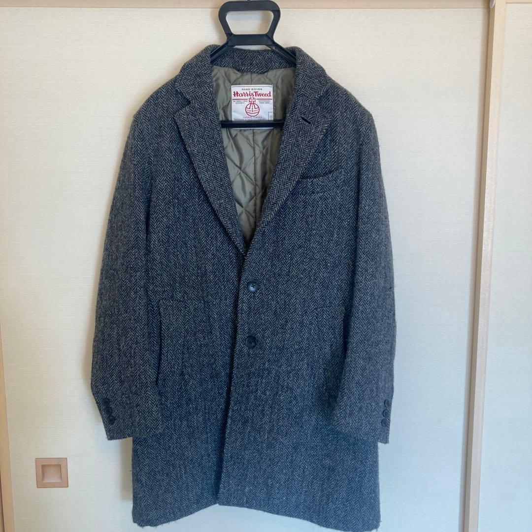 Harris Tweed ヘリンボーン チェスターコート メンズスーツKOKUBO ハリスツイード チェスターコート 秋冬春 ウール