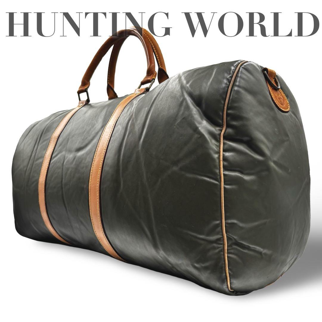 【ヴィンテージ】ハンティングワールド　ボストンバッグ　ナイロン　レザー　カーキ 楽天市場】【バッグ】HUNTING WORLD ハンティング ワールド バチュー