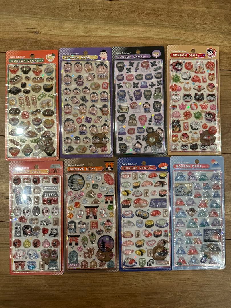 【正規品】ボンボンドロップシール　和柄　8枚セット Q-LiA（クーリア） 正規品 ボンボンドロップシール 和柄 シール お相撲